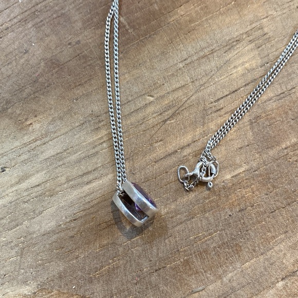 Purple Drop Stone Necklace - Picture 4 of 6